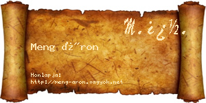 Meng Áron névjegykártya