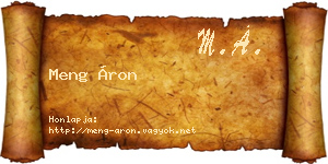 Meng Áron névjegykártya